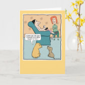 おもしろい犬陵辱シットガイ誕生日 カード (黄色い花)