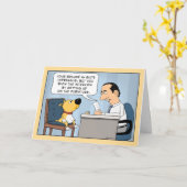 おもしろい犬面接ハッピーバースデー カード (黄色い花)