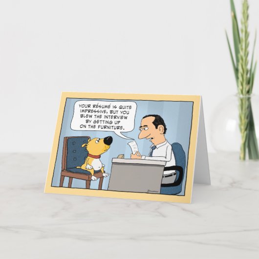 おもしろい犬面接ハッピーバースデー カード (正面)