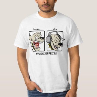 おもしろい犬音楽効果 Tシャツ