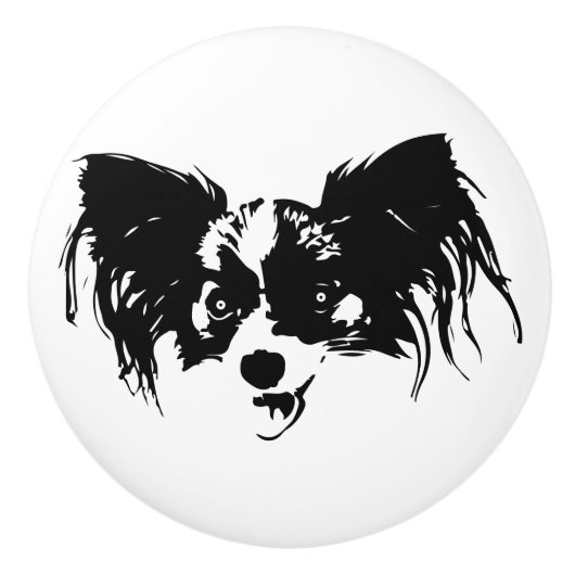 おもしろい犬頭 セラミックノブ (正面)