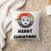 おもしろい犬顔グレイ漫画とサンタクロース帽子 クッション (ブランケット)