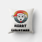 おもしろい犬顔グレイ漫画とサンタクロース帽子 クッション (裏面)
