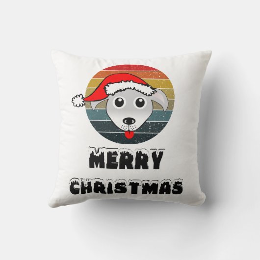おもしろい犬顔グレイ漫画とサンタクロース帽子 クッション (裏面)