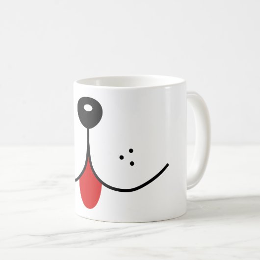 おもしろい犬顔犬口鼻かわいい動物グラフィック コーヒーマグカップ (正面右)