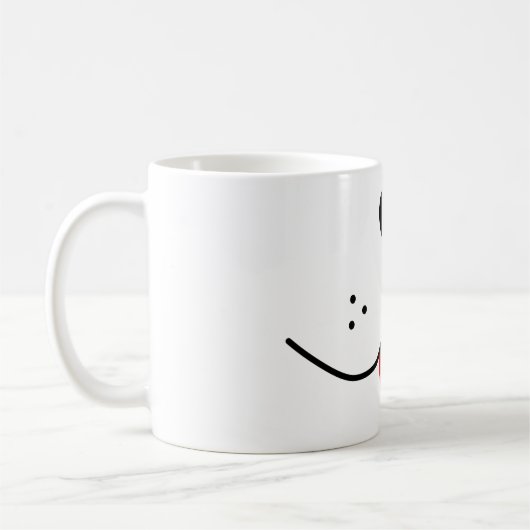 おもしろい犬顔犬口鼻かわいい動物グラフィック コーヒーマグカップ (左)