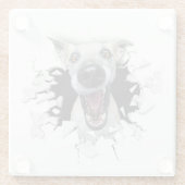 おもしろい犬顔 ガラスコースター (裏面)