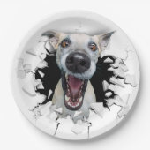 おもしろい犬顔 ペーパープレート (正面)