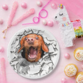 おもしろい犬顔 ペーパープレート (パーティー)