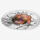 おもしろい犬顔 ペーパープレート (アングル)