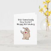 おもしろい犬食べのケーキ誕生日カード カード (黄色い花)