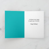 おもしろい犬食べ誕生日プレゼント挨拶カード カード (内部)