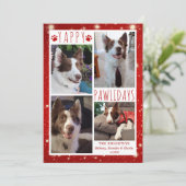 おもしろい犬4フォトコラージュYAPPY PAWLIDAYS赤 シーズンカード (スタンド正面)