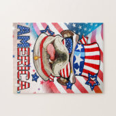 おもしろい犬7月4日 ジグソーパズル (横)