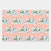 おもしろい犬&キャットペッツ漫画 ラッピングペーパーシート (正面)