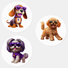 おもしろい犬（サングラス付） ラベル