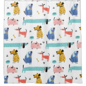 おもしろい犬 シャワーカーテン (正面)