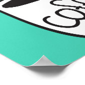 おもしろい犬、ドーナツ、コーヒーパターン。 ポスター (角)