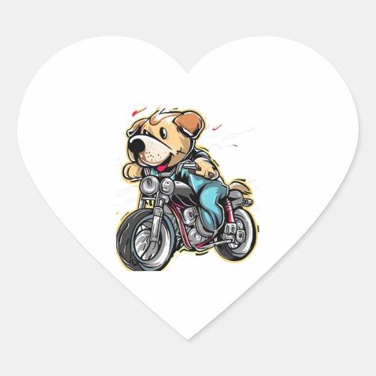 おもしろい犬 ハートシール (正面)