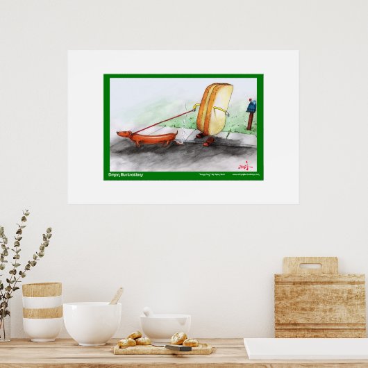 おもしろい犬 ポスター (キッチン)