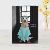 おもしろい犬/ラボの成功 カード (黄色い花)