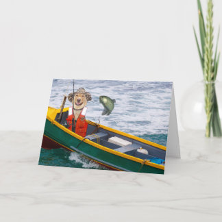 おもしろい犬/ラボフィッシャーマン誕生日 カード