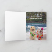 おもしろい犬/ラボ誕生日の夫 カード (内部)