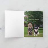 おもしろい犬/ラボ誕生日(男性用バイクもしくは自転車に乗る人) カード (内部)