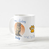 おもしろい犬 散歩の仲間 サングラス 名前入れ コーヒーマグカップ (正面左)