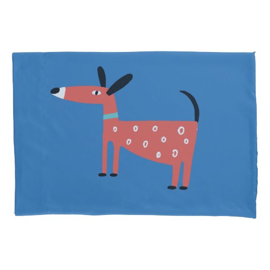 おもしろい犬 枕カバー (正面)