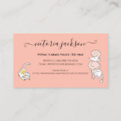 おもしろい犬・猫ペットケアサービスペットシッター 名刺 (裏面)