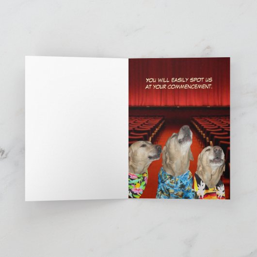 おもしろい犬/研究所の家族卒業 カード (内部)