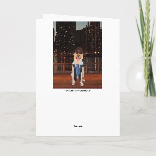 おもしろい犬/研究誕生日 カード (裏面)