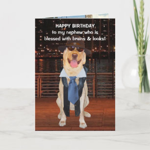 おもしろい犬/研究誕生日 カード