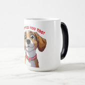 おもしろい犬 – 私も養子 – ペットの親 モーフィングマグカップ (正面右)