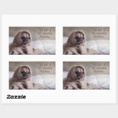 おもしろい犬 長方形シール (シート)