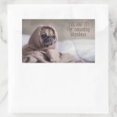 おもしろい犬 長方形シール (バッグ)