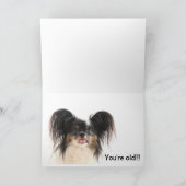 おもしろい犬、Ha haのあなたは古いバースデー・カード カード (内部)