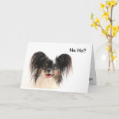 おもしろい犬、Ha haのあなたは古いバースデー・カード カード (黄色い花)