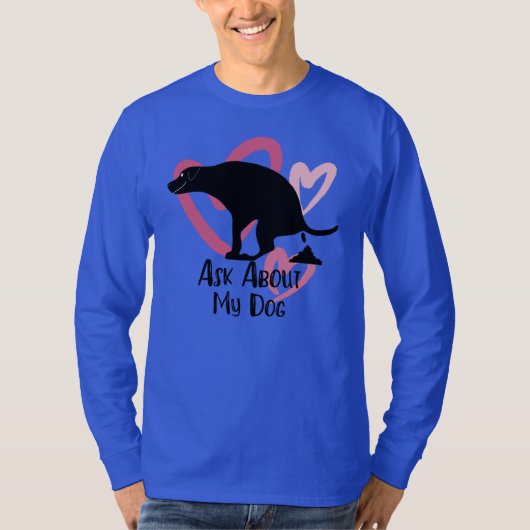 おもしろい犬 Tシャツ (正面)