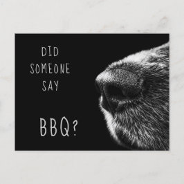 おもしろい犬BBQ招待状 案内ポストカード