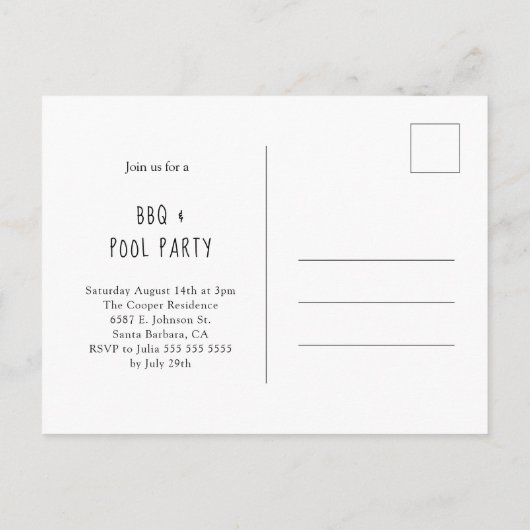 おもしろい犬BBQ招待状 案内ポストカード (裏面)