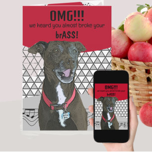 おもしろい犬Get Well for Brass楽器ミュージシャン カード