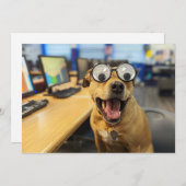 おもしろい犬Googly Eyes、カラフル、ハッピーフォトカード サンキューカード (正面/裏面)