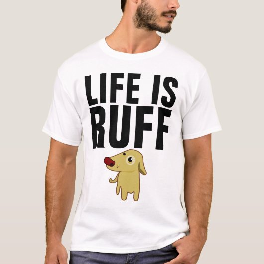 おもしろい犬Tシャツ、ライフはオフ Tシャツ (正面)