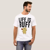 おもしろい犬Tシャツ、ライフはオフ Tシャツ (正面フル)