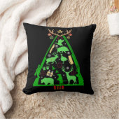 おもしろい狩り鹿とエルクハンタークリスマスツリーフン クッション (ブランケット)