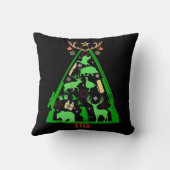 おもしろい狩り鹿とエルクハンタークリスマスツリーフン クッション (裏面)