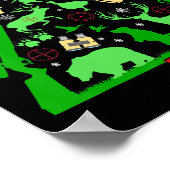 おもしろい狩り鹿とエルクハンタークリスマスツリーHun ポスター (角)