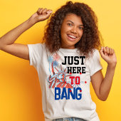 おもしろい独立記念日自由の女神花火グラフィック Tシャツ